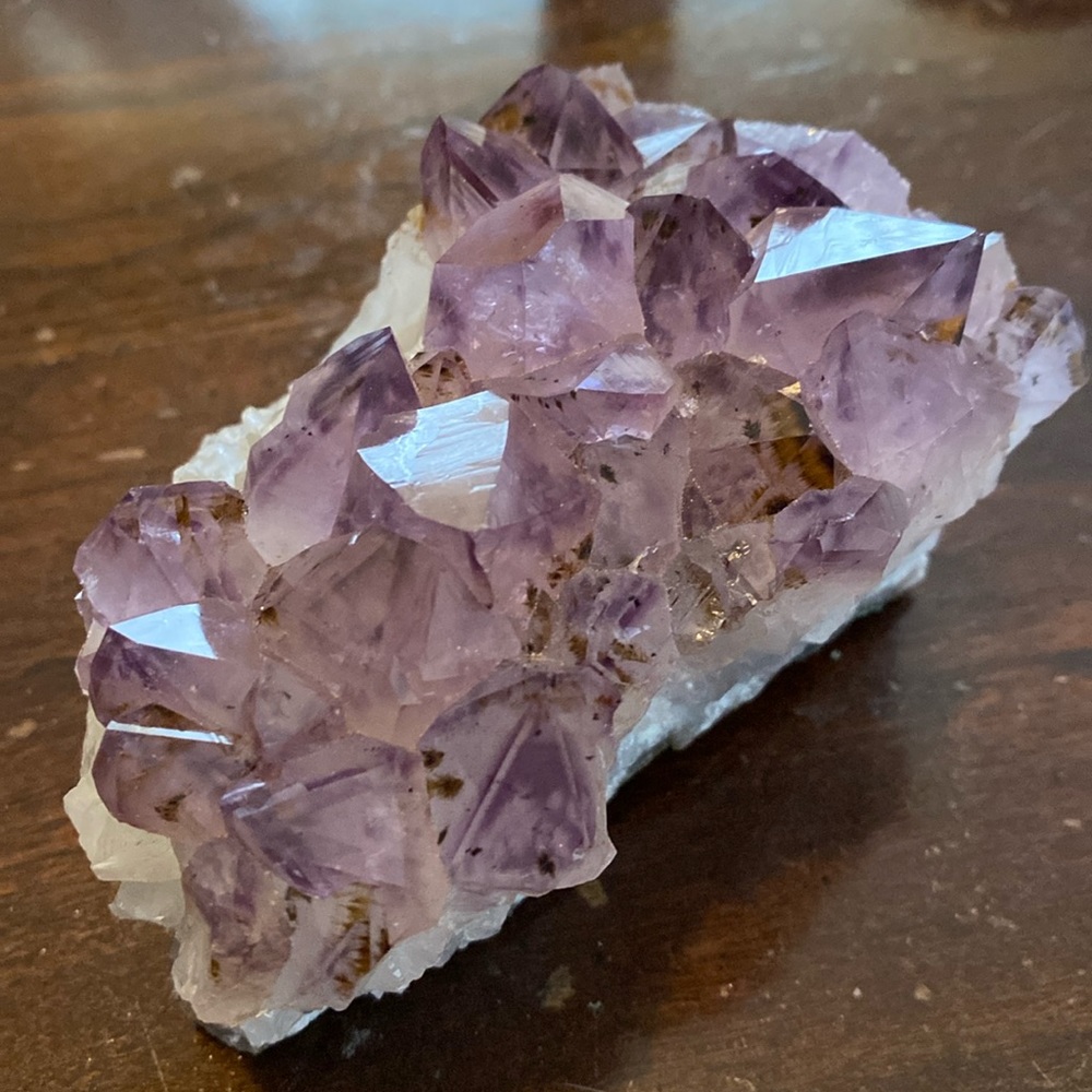 AMETHYST BEAUTY. Heavy cut base. Multiple tones of purple with fat sharp points